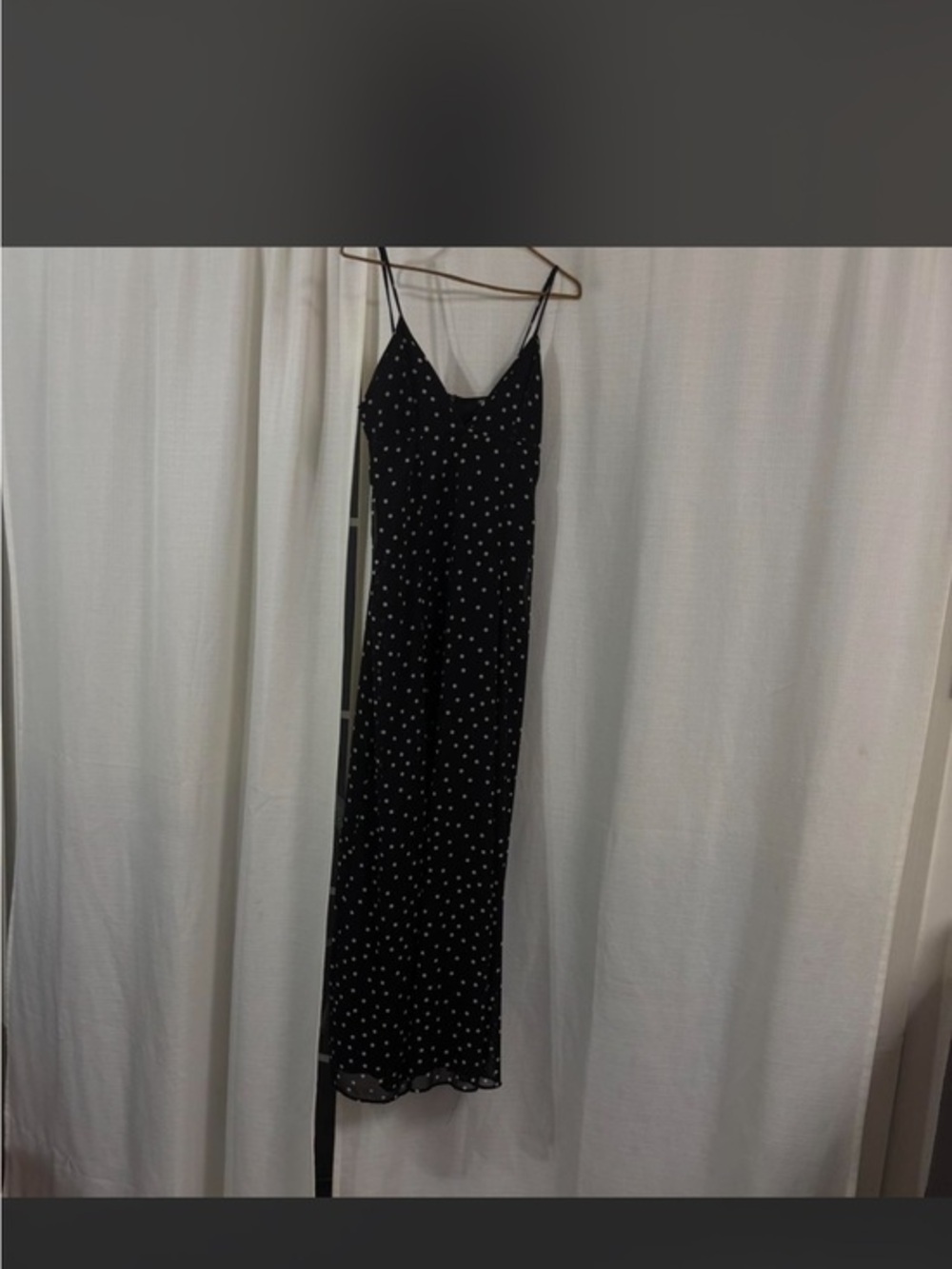 Zara Womens Black Polka Dot Slip Dress size S